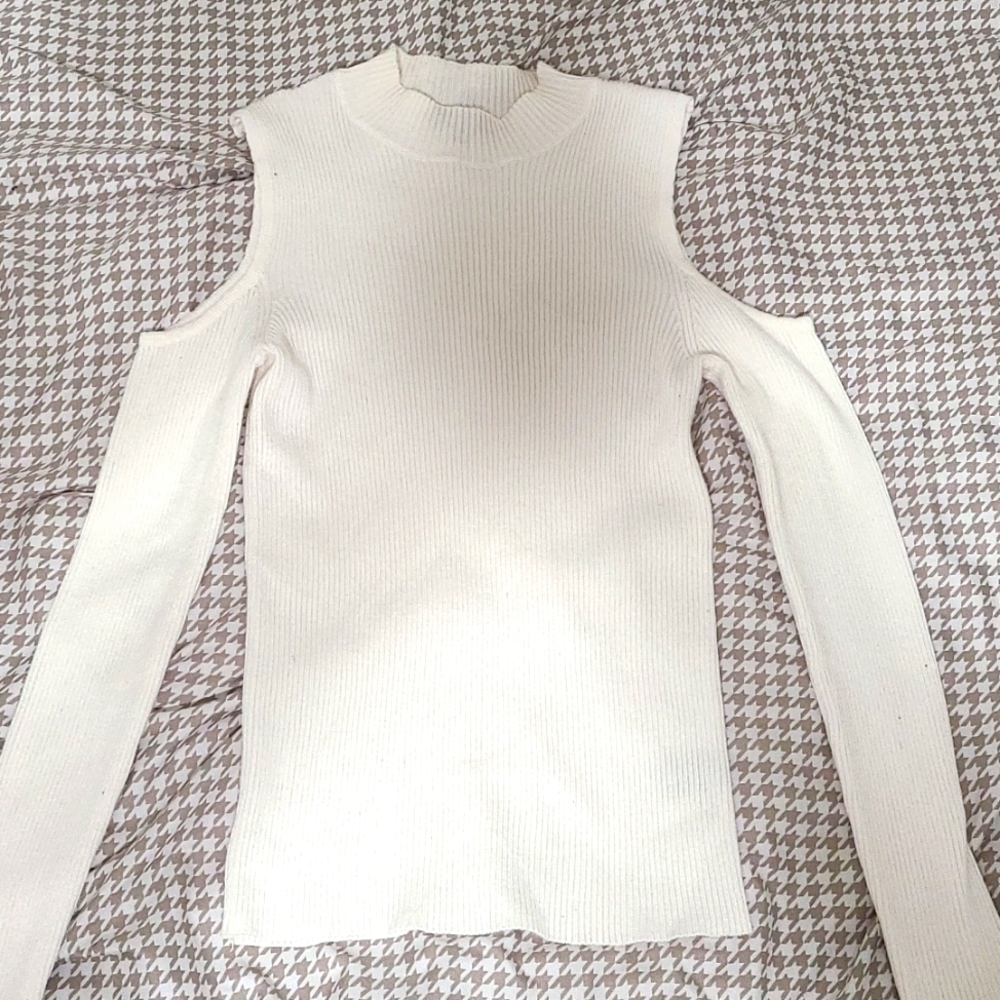 Cold shoulder sweater